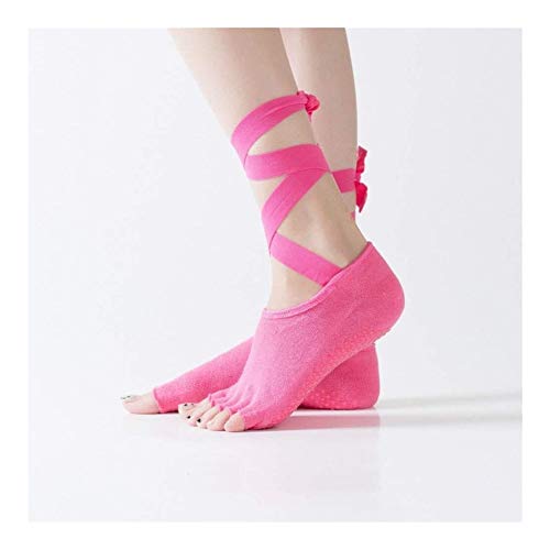 JJZXPJ Yoga Socks，Toe Socks Non Slip Breathable Cotton Hosiery Fit Pilates, Barre, Dance, Barefoot Fitness Workout Unisex (Color : A)