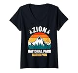 Womens Canyon ZION NATIONAL PARK NATURE PUR Funny National Park V-Neck T-Shirt