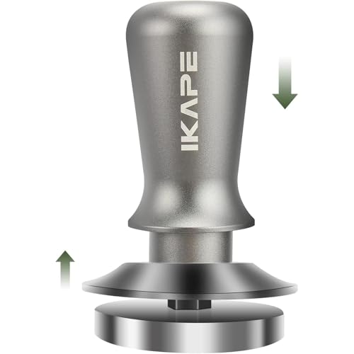 Image of IKAPE 45mm Espresso Tamper, Premium Barista Coffee Tamper with Calibrated Spring Loaded, 100% Flat Stainless Steel Base Tamper for Espresso Machine