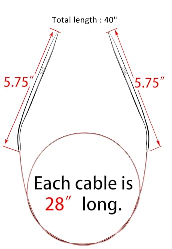 Image of Size 8 Circular Knitting Needles 40 Inch Metal Large Round Needles for Magic Loop Blankets Sweaters Scarves Stainless Steel 100 cm 5 mm, for Beginners & Knitters