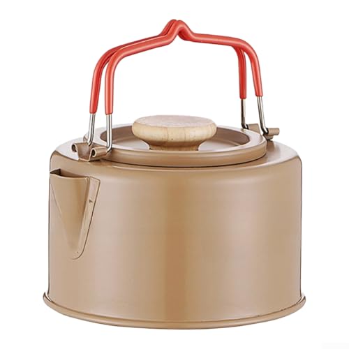 Hervidor de agua portátil de acero inoxidable 304 de 1100 ml, para senderismo, picnic, viajes, ligero, resistente a la corrosión, verde (amarillo)
