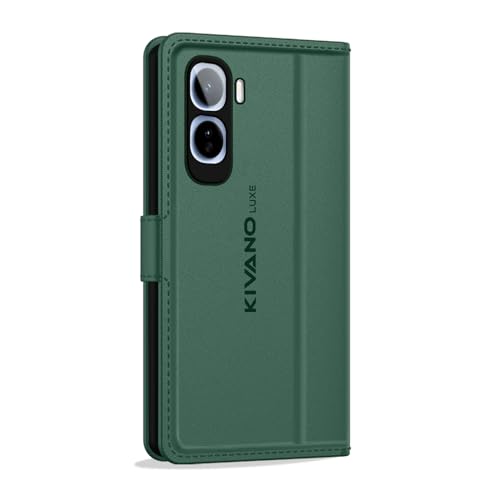 Image of KIVANO LUXE Compatible for Vivo T5 Pro 5G Artisanal Leather Wallet Case with Card Holder for Men Women, Magnetic Flip Folio Cover with Stand RFID Blocking Cell