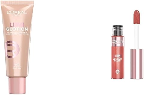 L'Oreal Paris Glotion 902 Highlighter Likit Aydınlatıcı & Lumi Blush Likit Allık - Glowy Worth It Medium