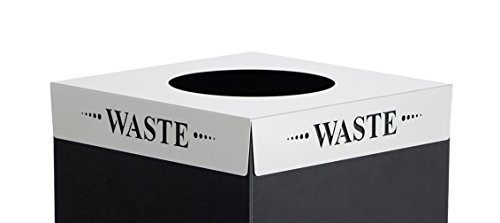 Safco Products 2990WA Square-Fecta Recycling Trash Can Lid, (for use with Public Square Base sold separately), Silver