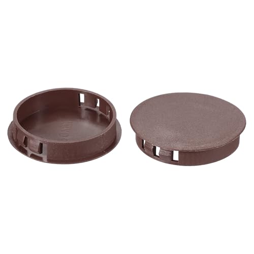 Image of PATIKIL 2 inch /50mm Plastic Hole Plugs, 20Pcs Flush Type Round Hole Plugs Cover Snap in Locking Hole Tube for Table Kitchen Cabinet Furniture, Dark Brown