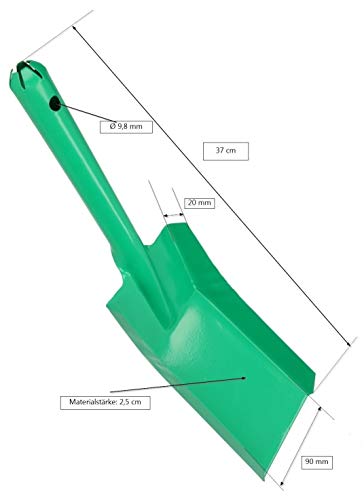 KOTARBAU Kohlenschaufel 370 x 95 mm Grün Kohlenlöffel Kaminschaufel Ascheschaufel Kohlenschütte Ofenschaufel Futterschaufeln Verzinkt Schaufel