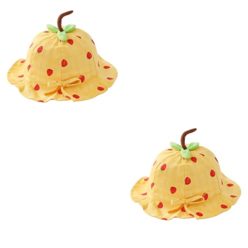 Chapeau de soleil enfants pour la plage, lot de 2 bobs d'été imprimé fraises