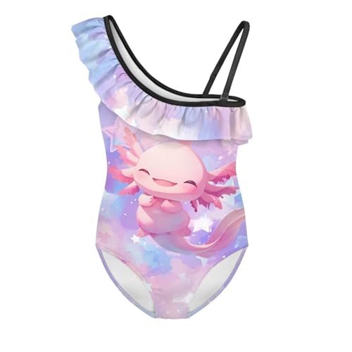 Image of Girls Swimsuit One Piece Ruffle Swimsuit Non-Slip Straps UPF 50+ for Girls Size 3-14 Years