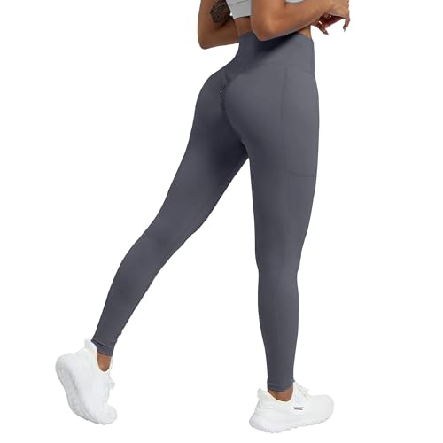 High Waisted Leggings for Women - No See Through Tummy Control Cycling Workout Yoga Pants with Pockets Reg & Plus