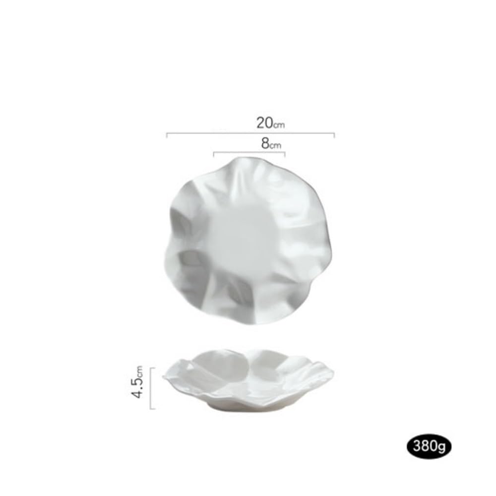 Talerz Jadalniczy, Francuska ceramiczna taca do serwowania w kolorze białym, nieregularna, restauracji(S)