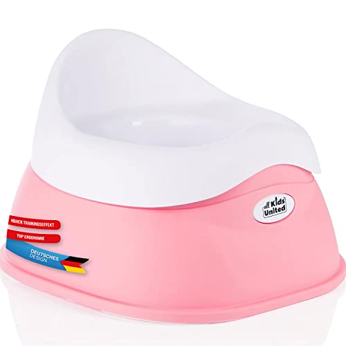 all Kids United® orinal para niños; orinal de ejercicio para bebés; entrenador de inodoro para practicar - orinal para niños fijación del niño (Rosa) Cover