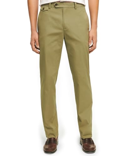 Pantalon décontracté homme Brooks Brothers en popeline de coton stretch slim fit