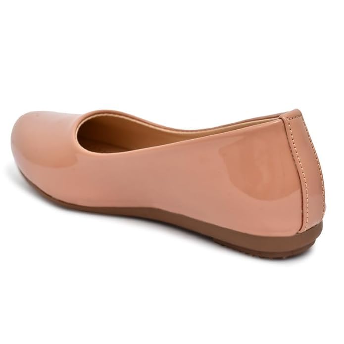 Image of MISS London Women's Bellies | Patent Leather Flats for Casual & Office Wear | Stylish & Comfortable | TPC Sole
