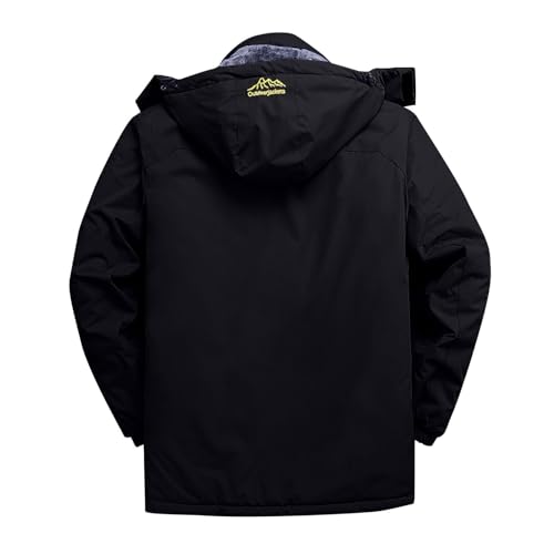 Women's Windproof Waterproof Jacket Thick Fleece Lined Warm Hooded Outdoor Coat Winter Skiing Outdoor Walking Fleece Coat with Detachable Hood Softshell Warm Breathable Fleece Waterproof Jacket - Image 4
