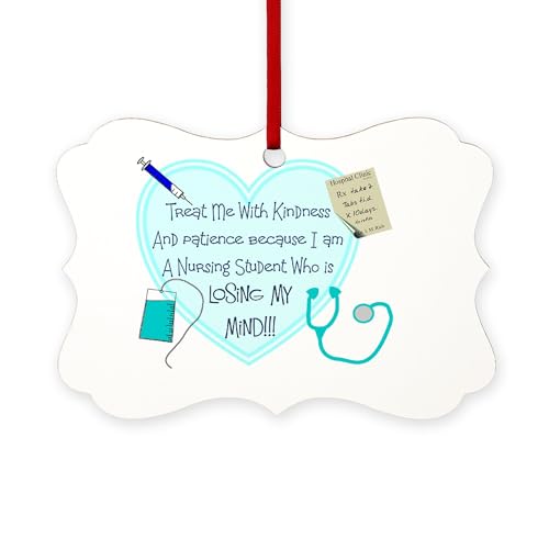 CafePress Nursing Student Heart Treat Me Wi Scroll Holiday Ornament 4