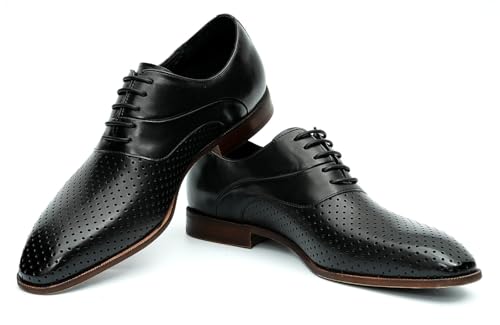 Mens Dress Shoes Formal Oxfords Summer Leather Shoes Fashion Business Prom Wedding Wingtip Debry Casual Skeleton Shoes for Men3