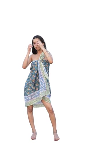 Beach Wrap Pareo, Hand Block Printed Cotton Sarong, Long Scarf, Large Sarong, Cover Up, Soft Fabric Scarf, Fashion Shawl Beach Sarong