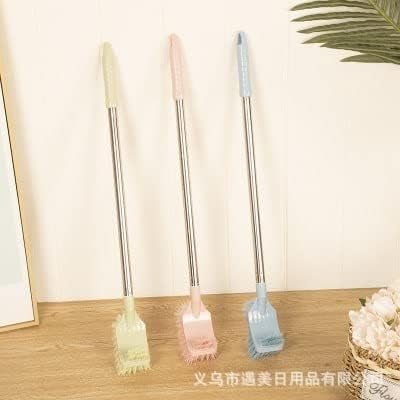 Abhaymart 2 in 1 Toilet Brush with Steel Handle | Bathroom Scrubber Cleaning Brush | Double Side Cleaning Brush | Home Cleaning Supplies (Pack of 1,Multicolor) 2