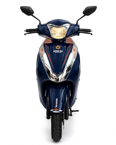 Image of Booster Electric Scooter | 70+ KM Range | 60V 30Ah Lead Acid Battery | BLDC Motor | 12-Inch Tubeless Tyres | Dual Disc Brakes | NFC Start | Anti-Theft System | 45 km /h Top Speed | Ocen Blue