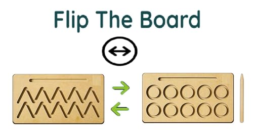 Image of Wooden Tracing Board Pattern and Shape for Kids Handwriting Counting and Learning Slates for Kids Writing Tools Reversible Set of 4 (Set of 8 Pattern) (4 Pieces Only) 07