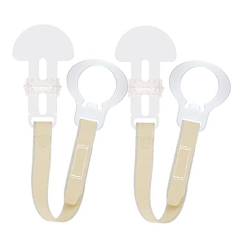MAM Dummy Clip | 2 Pack | Baby Soother Clips Fit All MAM Soothers | Adjustable Length and Lightweight Design | Baby Accessories | Plain Stone | Dummies Not Included