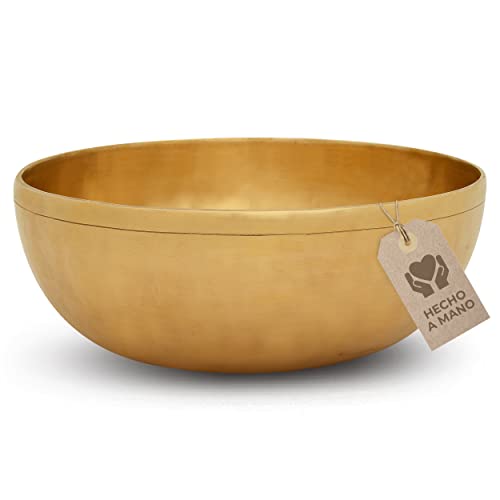 MASSAGE-EXPERT Cuenco tibetano de corazón grande, Ø 22,5 cm, 1.275 g - Sonido agradablemente profundo para un masaje sonoro eficaz y sonoterapia en la zona superior del cuerpo. Calidad profesional.