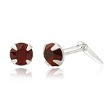 Sterling silver 3.5mm round Garnet crystal Andralok stud earrings/Gift box