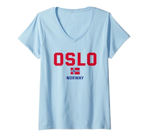 Womens Oslo Norway Norwegian gift Norway Travel V-Neck T-Shirt