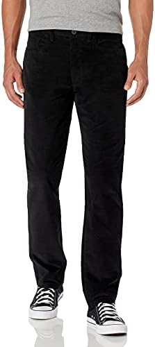 Goodthreads Men's Straight-Fit 5-Pocket Comfort Stretch Corduroy Pant, Black, 36W x 32L