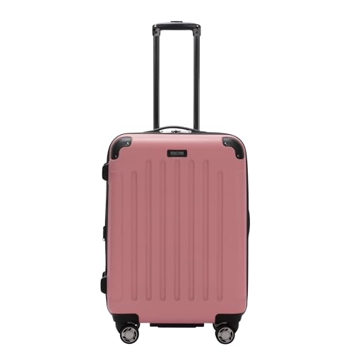 Image of Kenneth Cole REACTION Renegade Luggage Expandable 8-Wheel Spinner Lightweight Hardside Suitcase, Peony, 24-Inch Checked, Renegade collection