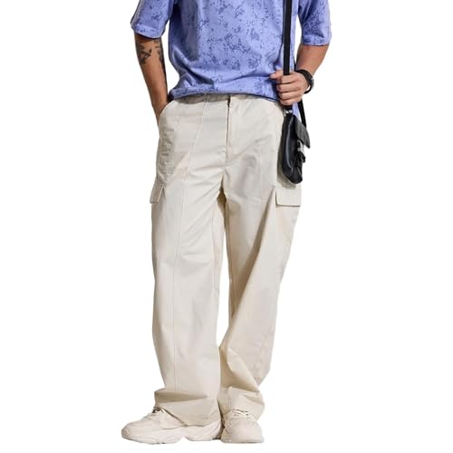 Image of SNITCH Button Closure Cotton Blend Light Weight Machine Wash Full Length Loose Fit Cargo Pants