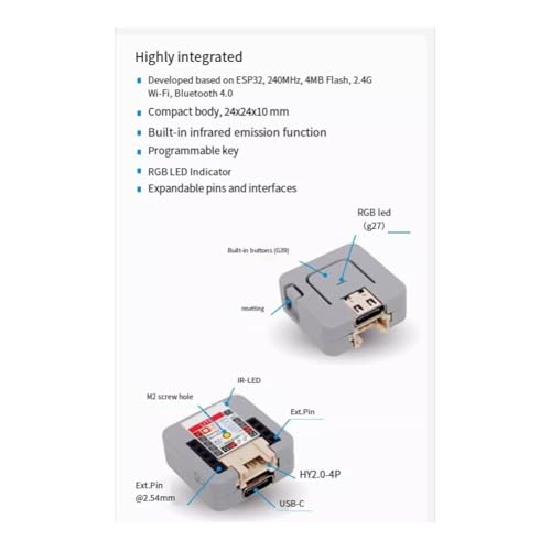 Placa de desarrollo Atom Lite WiFi y controlador programable para proyectos IoT 4