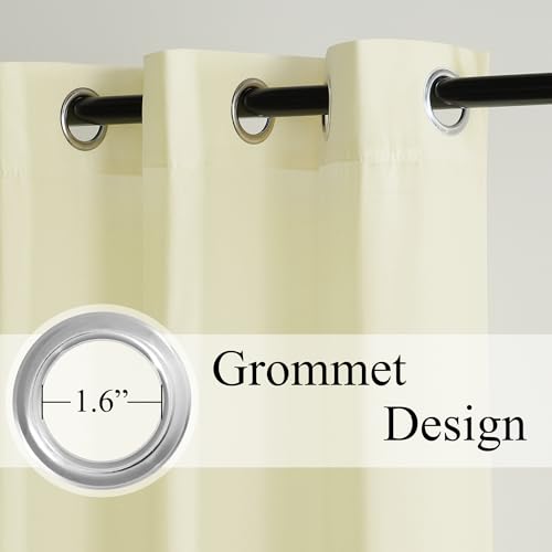 NICETOWN Non-See-Through Privacy Beige Sheer Curtains 108 inches Long 2 Panels, 52" Wide Grommet Window Curtains Drapes for Living Room Bedroom- Home Decoration Light Filtering Elegant Window Drapes