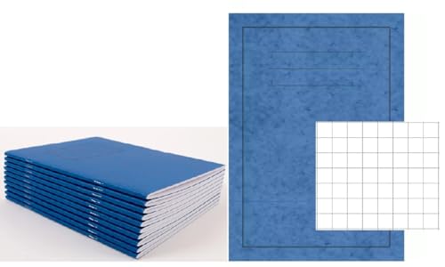 2you 5 x Maths Exercise Books A4 Size for School Revision 7mm Squared Paper 40 Page For Schools College University Revision Study Notebooks Homework Office Blue Cover (Pack of 5)