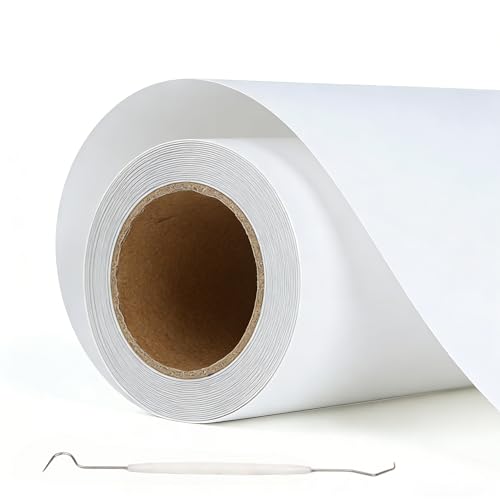 XAHMBSS Rouleau Flex Thermocollant pour Tissu 30cmx 400cm,Vinyle de Sublimation Flex Thermocollant pour Tissu Coton, Facile à Couper et à Désherber (Blanc)