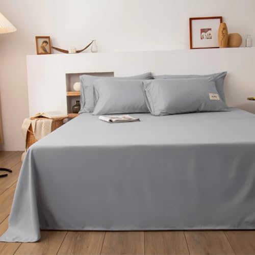 Super Mundo - Sábana Encimera Poliéster, 245x250cm, Transpirable Antiacaros Absorbente, Gris Claro (Cama 180 cm)