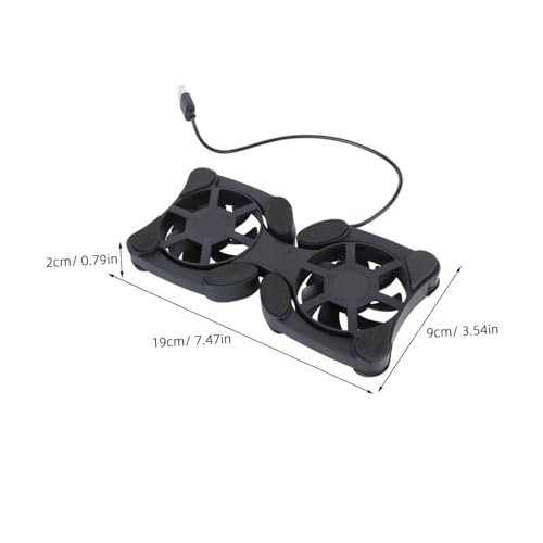 Base portátil plegable para laptop con ventiladores duales USB miniatura 2