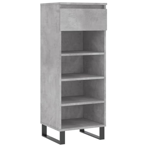 Estante de pasillo moderno tipo zapatero gris hormigón compacto 2