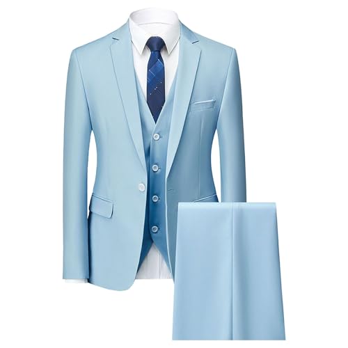 Costume 3 pièces homme coupe ajustée et élégante coloris uni pour mariage et bureau