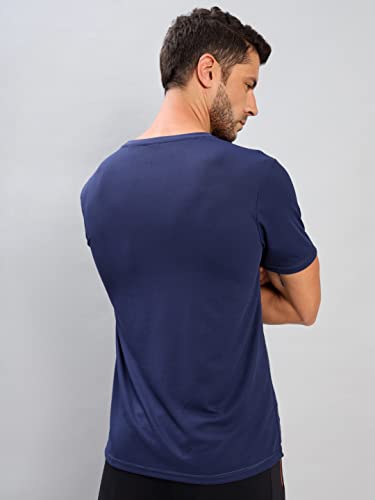 Image of TECHNOSPORT Men's Slim Fit Polyester Activewear Sports T-Shirt with Moisture-Wicking Comfort for Workout, Running & Gym