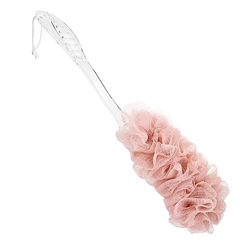 Homeshopa Long Handle Bath Brush, Shower Body Back Scrubber Loofah, Handheld Mesh Luffa Pouf Sponge for Men & Women, Exfoliating and Removing Dead Skin, Blood Circulation, Random Colour (Pack of 1)