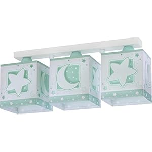 Dalber – Lampada da soffitto E-27, Chiaro di luna verde, Multicolore, 48 x 12.5 x 20.5