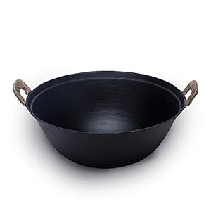 臻三环 ZhenSanHuan Handmade Cast Iron wok No Coating No painting Healthy LongLasting (46CM/18.1”)