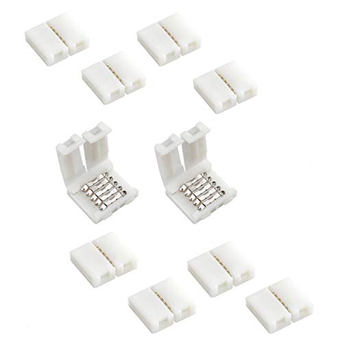 RGBW Clips SUPERNIGHT 10 pz 5 Pin RGBW Led Strip Connector 10mm Wide LED Strip a Strip Connector Gapless Salderless per SMD 5050 RGBW RGBWW LED Strip Strip