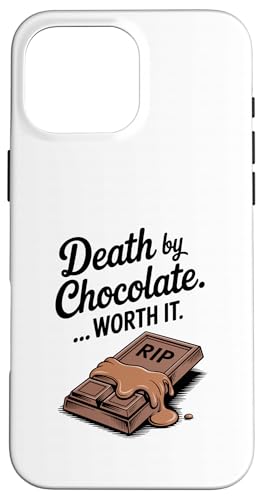 Death by Chocolate Worth It 面白い ハロウィン スマホケース iPhone 16 Pro Max 用