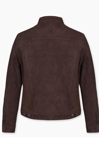 Men's Vintage Suede Blazer Single Breasted Loose Casual Faux Leather Sports Jacket3