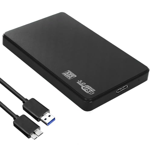 Sh. Case Esterno per Hard Disk 2.5' SATA a USB 3.0, Box per SSD/HDD Portatile, Case SSD, Custodia Disco Rigido con UASP 5Gbps, Adattatore Esterno Compatibile con PC, Laptop, PS4, Xbox