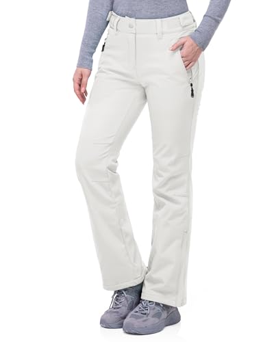 33,000ft Women's Softshell Snow Pants Waterproof Warm Ski pants Insulated Ripstop Snowboard Winter Pants White
