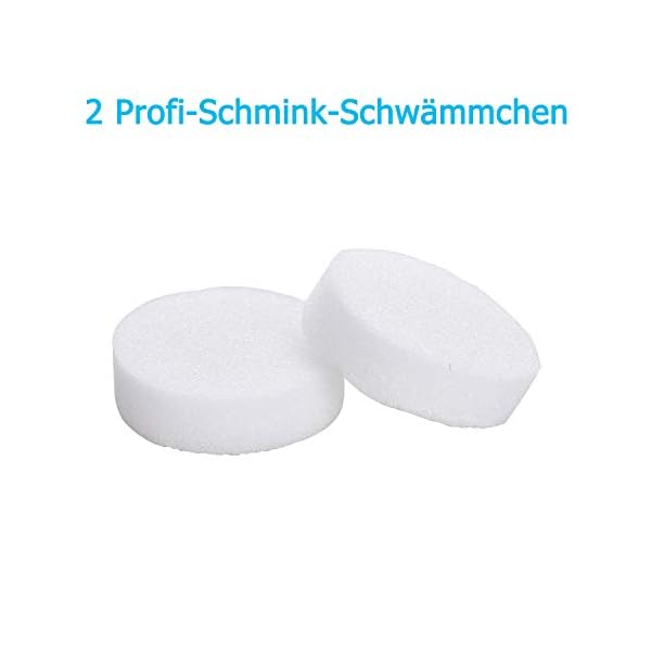 Lynlon Kinderschminke Set , Theaterschminke, Karnevalsschminke, 1 Profi-Aqua Schminkfarben mit 2 Schmink-Schwämmchen für Professionellen Clowns und Mimes ( Schwarz - 30g - Wasserlösliche ) – Bild 5