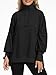 RUBZOOF Oversized Sweatshirt for Women Trendy Button Henley Neck Pullover Long Sleeve Tops Casual Fall Clothes Black XS